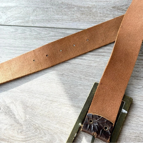 Aldo Rhinestones Distressed Leather Belt Made in Canada main image 12